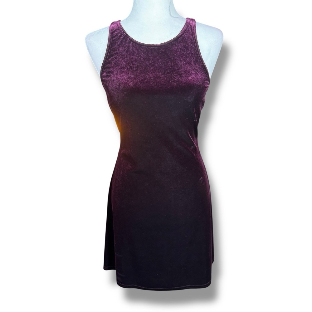 Vintage 90s Y2K Roberta Velvet Strappy Dress Size S Clubwear Romantic Goth‎